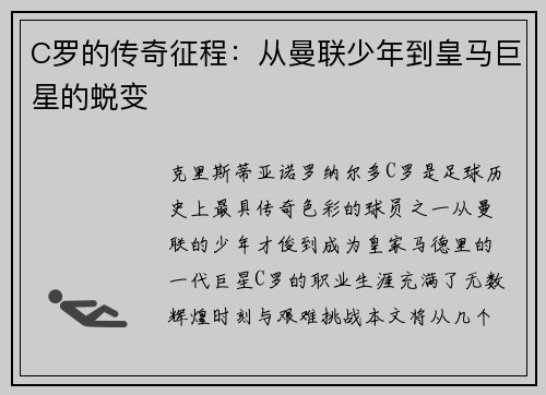 C罗的传奇征程：从曼联少年到皇马巨星的蜕变