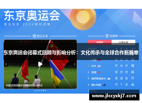 东京奥运会闭幕式回顾与影响分析：文化传承与全球合作新篇章